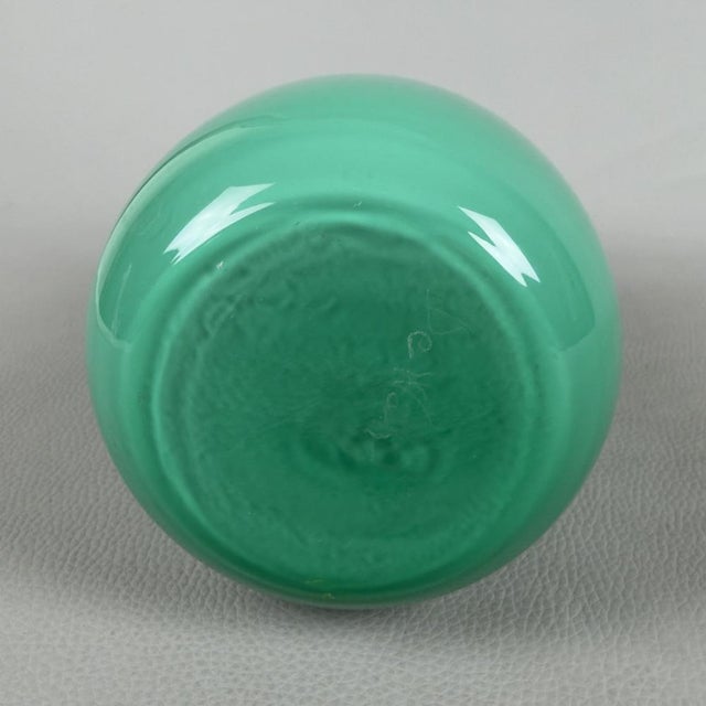 Glass De Wan Opaline Green Murano Glass Vase, 1970s For Sale - Image 7 of 11