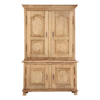 A Belgian Oak, Two-Part Paneled Cupboard, Mid 19th C. For Sale
