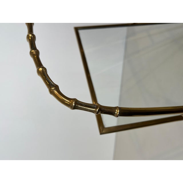 1940s 1940s Faux bamboo bronze and brass magazine rack by Maison Baguès For Sale - Image 5 of 12