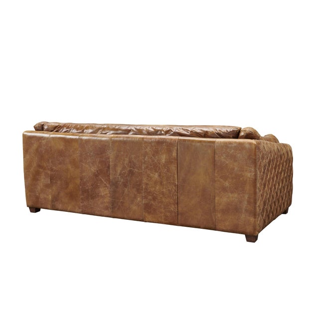 Waco Rustic Modern Sofa - Light Brown Leather For Sale - Image 15 of 15