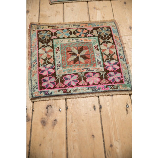 Textile Vintage Distressed Oushak Square Rug Mat - 1'7" x 1'6" For Sale - Image 7 of 7