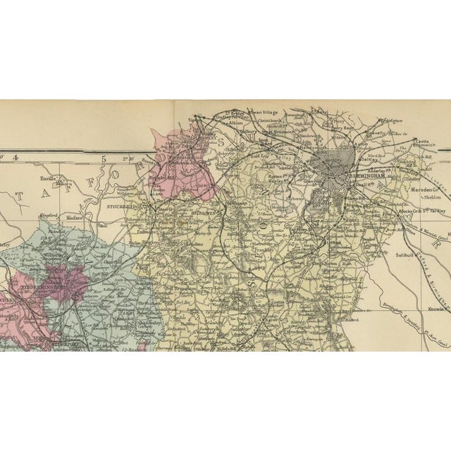 Worcestershire & Gloucestershire County Map, 1885 For Sale - Image 6 of 9