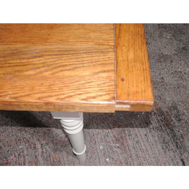 Oak Refectory Dining Table with Painted Base For Sale - Image 3 of 10