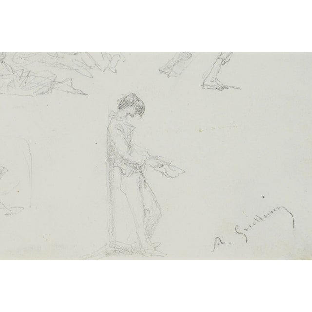 Allegorical Figures and Nudes, 19th-Century, Pencil For Sale - Image 4 of 5