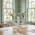 An elegant vintage clear pressed glass epergne centerpiece, featuring a sculptural three-arm form with removable trumpet...