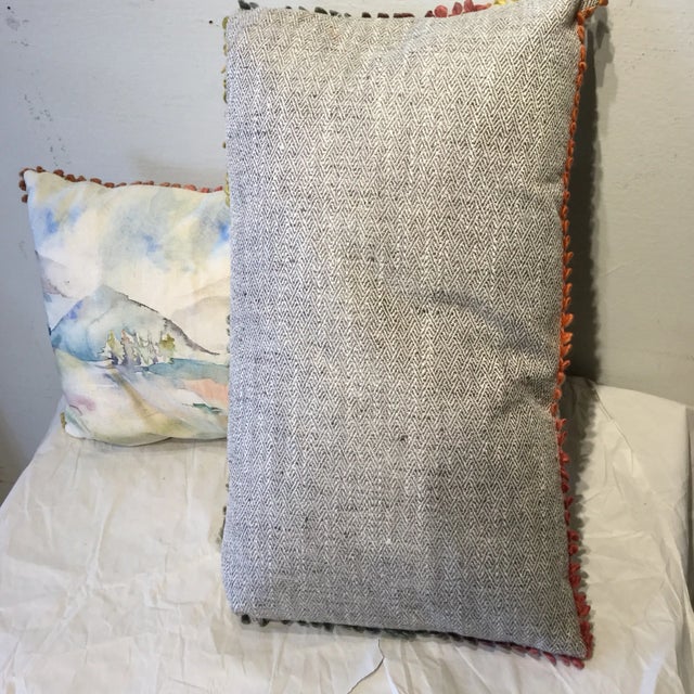 English Bolsters Mountain Scene Made in Wales - a Pair For Sale - Image 3 of 6