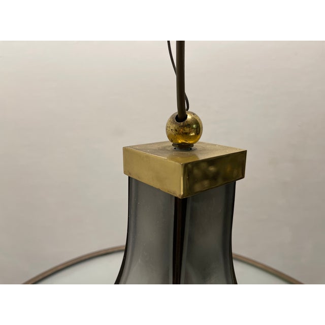 Metal Brass Glass Pagoda Pendant by Angelo Brotto Esperia, 1960s For Sale - Image 7 of 10