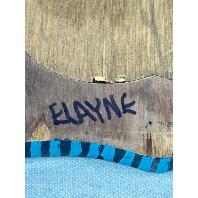 Wood Folk Art Framed Mirror For Sale - Image 7 of 7