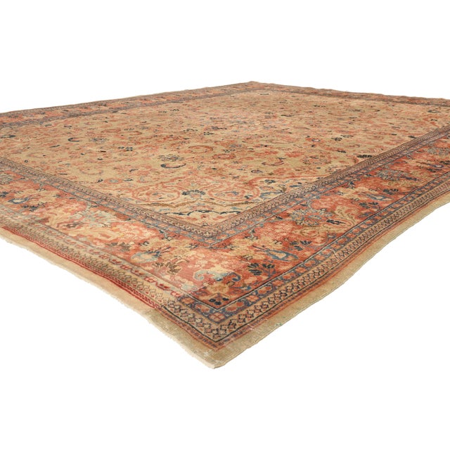75324 Antique Persian Mahal Rug, 11'00 x 14'01. The Imperial Garden: An Antique Persian Mahal Masterpiece of Timeless...