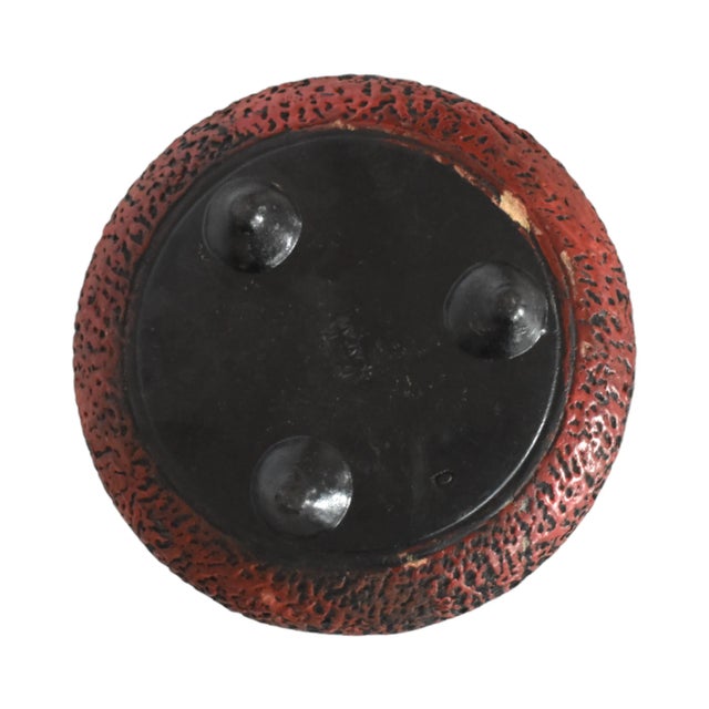 Vintage Japanese Tokanabe Ware Footed Red Bowl For Sale In San Francisco - Image 6 of 7