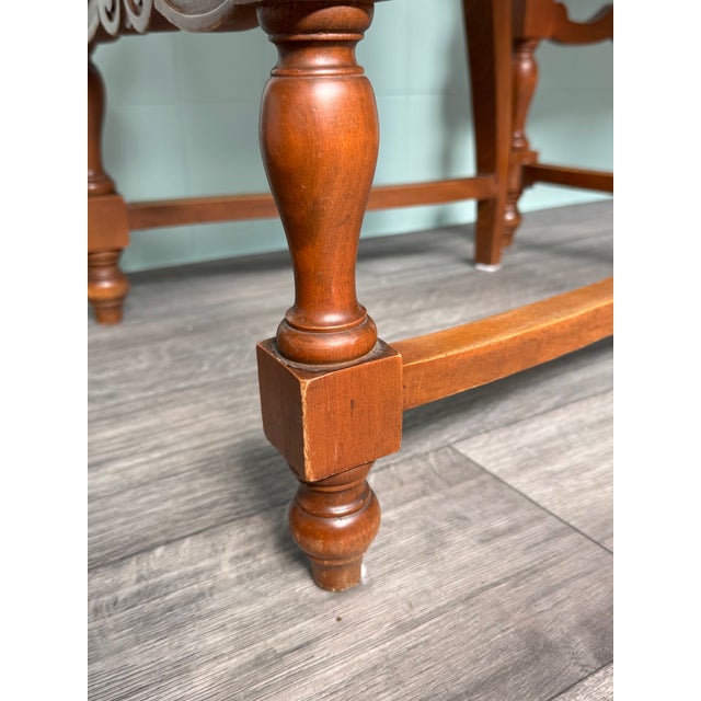 Italian Chairs in Beech and Velvet, 1960s, Set of 6 For Sale - Image 4 of 16