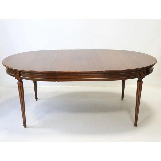 Louis XVI Style Oval Dining Table For Sale - Image 4 of 7