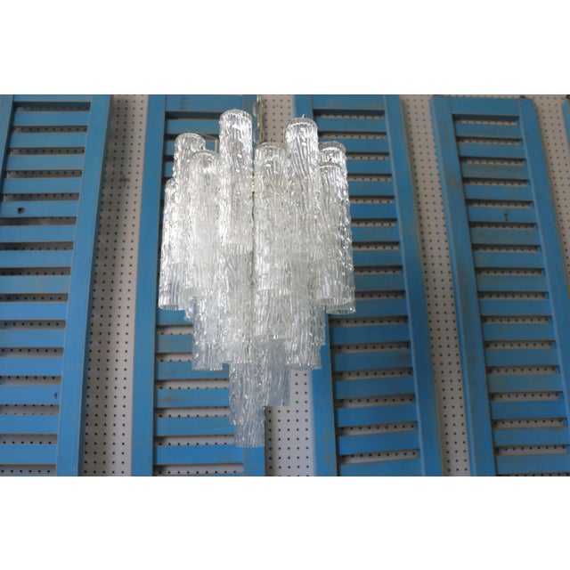 Mid-Century Modern Mid-Century Venini Troncho Murano Glass Chandelier For Sale - Image 3 of 13