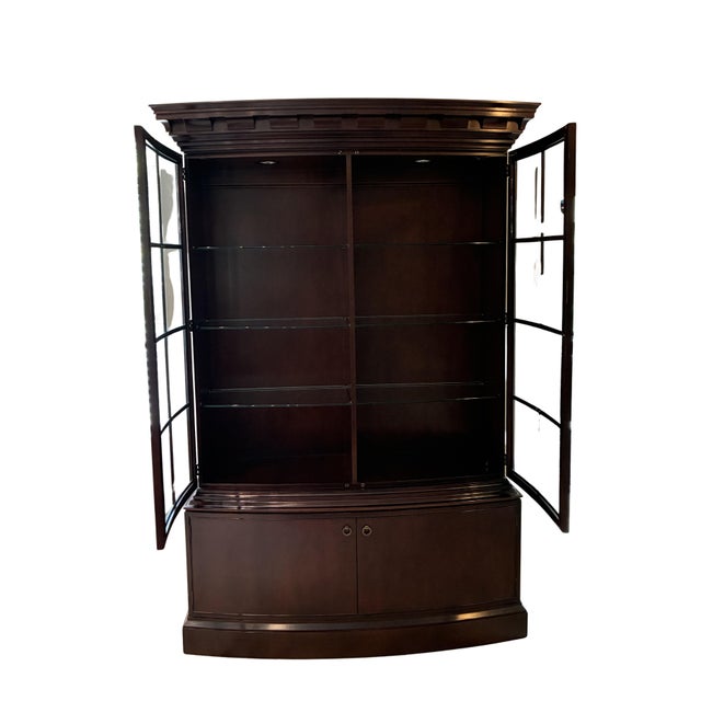 Late 20th Century Late 20th Century Baker, Georgian Style Bow-Front China Cabinet For Sale - Image 5 of 10