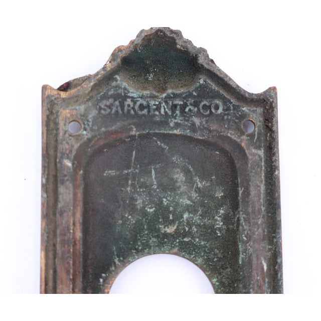 Mid 20th Century Dark Patina Bronze Sargent 10.375 In. Back Plate For Sale - Image 5 of 5