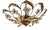 Italian Banci Chandelier in Gilded Metal with Crystal Flower from Banci Firenze, 1950s For Sale