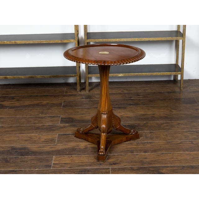 English 19th Century Mahogany Guéridon with Gadroons and Griffin Inspired Legs For Sale - Image 4 of 11