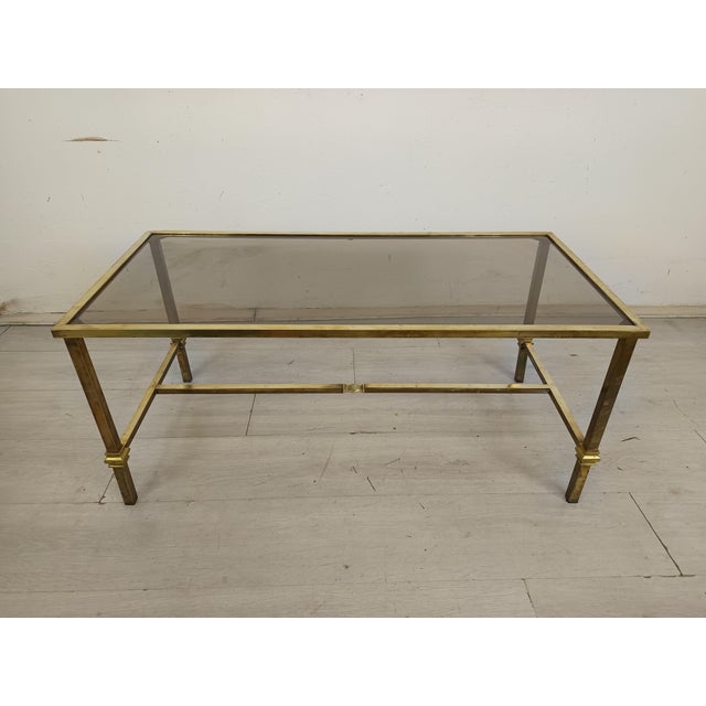 Vintage Gold Brass Coffee Table, 1950s For Sale - Image 13 of 18
