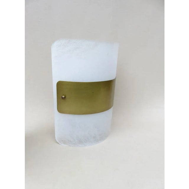 A rare pair of large wall lights from the 60s from Austria. The screens are brushed 0.5mm thick colorless matt Acrylic...