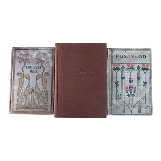 Antique Art Nouveau Book Trio — Decorative Clothbound Literary Classics For Sale
