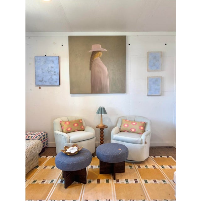 Original oil painting by Lauren Wills Grover of a cowgirl in Santa Fe. 48"x48" oil on canvas.