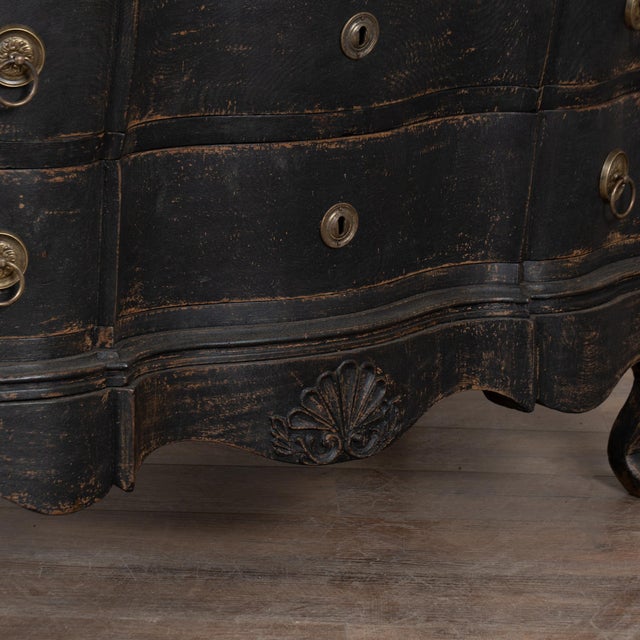 Large 18th Century Danish Black Oak Chest of Drawers For Sale - Image 6 of 18