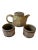 Vintage Artisan Sculpted Glazed Clay Pottery Tea Pot With Cups Signed- 3 Pieces For Sale - Image 11 of 11