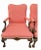 Vintage Custom Upholstered Walnut Queen Anne Legs Salmon Leopard Chatruese Trim Side Chairs- a Pair For Sale - Image 9 of 10