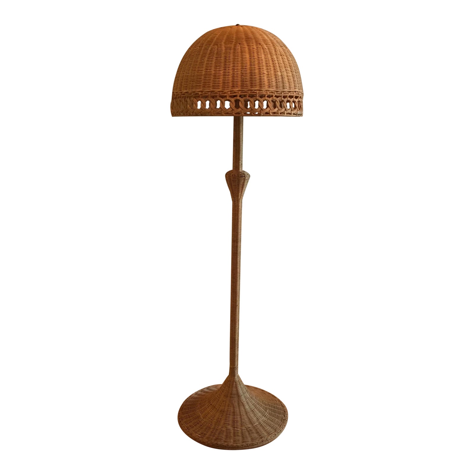Bohemian Wicker Floor Lamp | Chairish