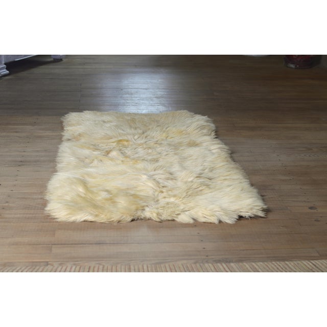 Cream Vintage Alpaca Rug, 1970s For Sale - Image 8 of 8