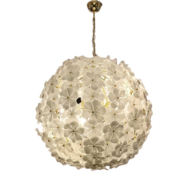 Large Gardenia Ball Ceiling Lamp For Sale