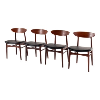 Mid-Century Modern Danish Teak Dining Chairs, 1960s, Set of 4 For Sale