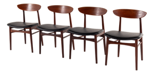 Mid-Century Modern Danish Teak Dining Chairs, 1960s, Set of 4