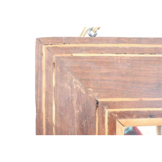 Wood Antique Inlaid Walnut Wall Mirror, 1820s For Sale - Image 7 of 8