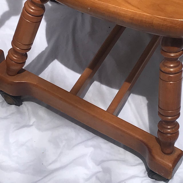 MCM Vintage Tell City Tavern Chairs Rolling Wood Dining Chairs For Sale - Image 13 of 17