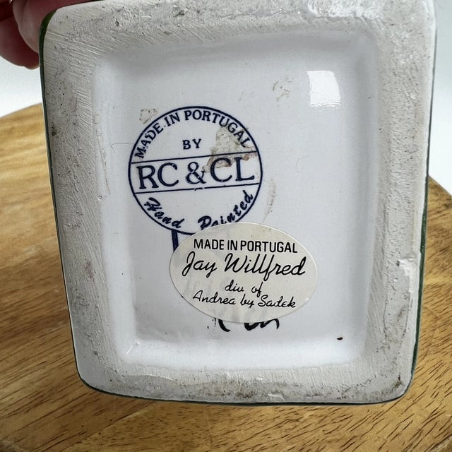 Vintage MCM Jay Willefred Andrea Sadek Vintage Floral Portugal Pottery 5 Finger Vase For Sale - Image 4 of 6