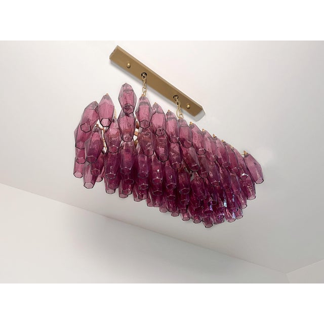 Amethyst Murano Glass Poliedri Chandelier by Carlo Scarpa, 1990s For Sale - Image 9 of 18