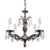 1960s Brass Pineapple Crystal Four-Light Chandelier For Sale