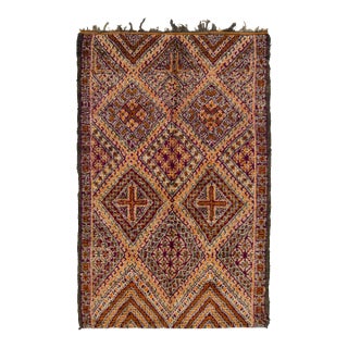 Vintage Moroccan Berber Wool Rug With Geometric Motifs by Rug & Kilim, 1950-1959 For Sale