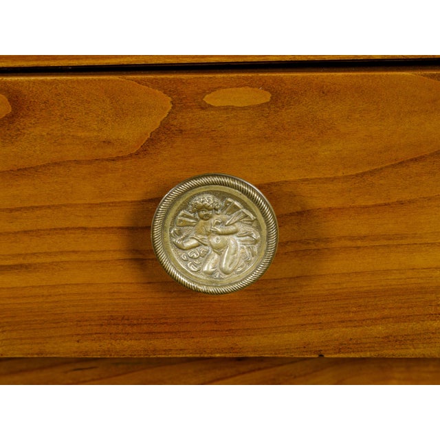 Brown Early 19th Century French Empire Fruitwood Four-Drawer Commode with Ebonized Corinthian Columns For Sale - Image 8 of 12