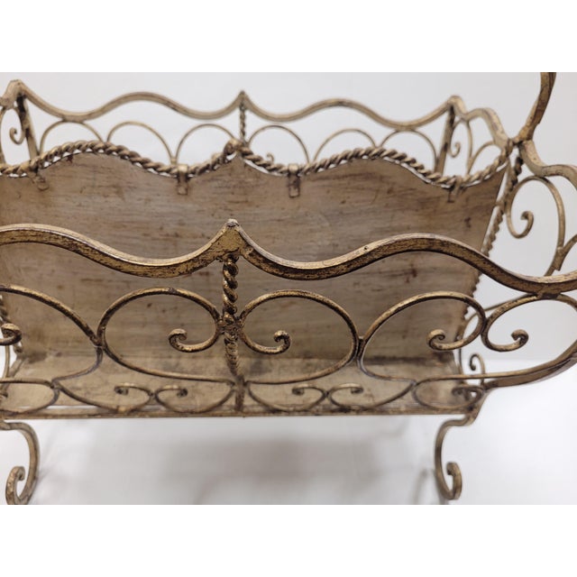 Metal Vintage Tuscan Magazine Rack For Sale - Image 7 of 9