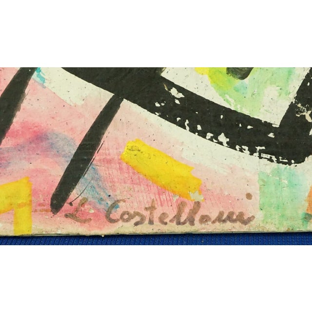 Leonardo Castellani, Abstract Composition, 20th Century, Oil on Canvas For Sale - Image 6 of 10