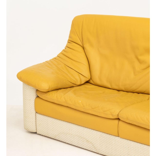 Italian Gyform Two-Tone Leather Upholstered Sofa For Sale In New York - Image 6 of 11