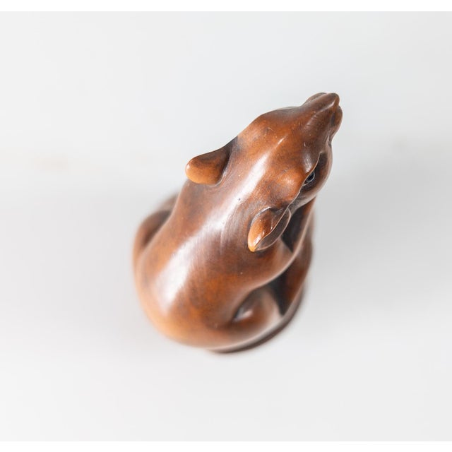 Mid 20th Century 20th Century Japanese Carved Boxwood Netsuke of Rat on Double Gourd, Signed For Sale - Image 5 of 7
