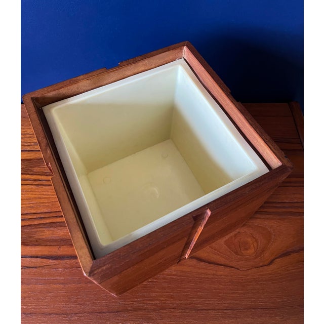 1970s Kalmar Danish Modern Style Teak Ice Bucket 1970s (Signed) For Sale - Image 5 of 9