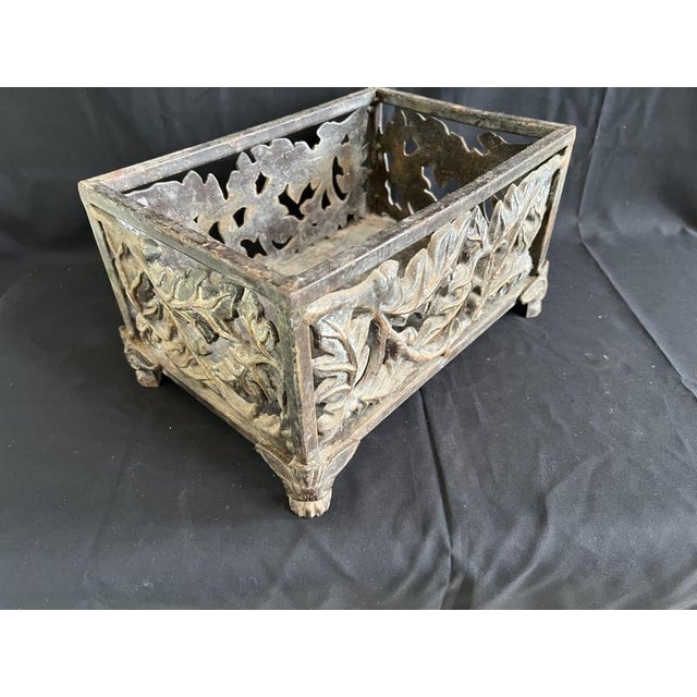 Cast Iron Rectangular Planter on Feet For Sale - Image 5 of 9
