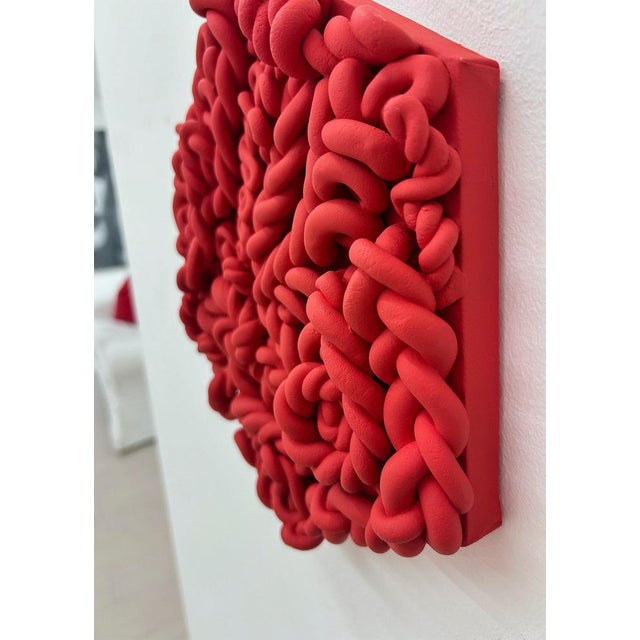 Contemporary Vibrant Pop Art Red Fake Marshmallow Series Sculpture in Clay For Sale - Image 3 of 10