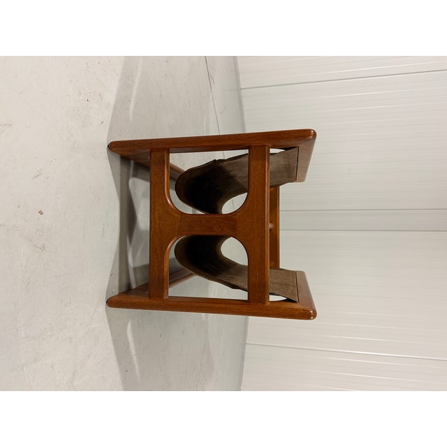 Teak and Leather Magazine Holder from Salin Mobler, 1960s For Sale - Image 9 of 13