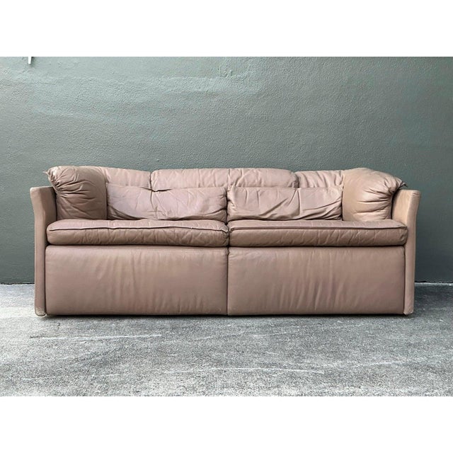 Vintage Italian Sapporitti Leather Sofa For Sale In West Palm - Image 6 of 9