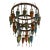 Fine Art Lamps Scheherazade Pendant - Dark Bronze With Oasis Green/Amber Dunes/Desert Sky Blue Lanterns For Sale